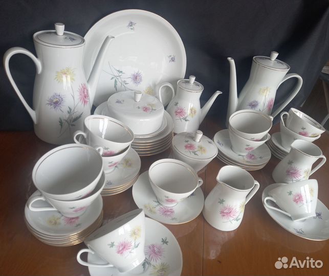 Сервиз чайный Хризантемы Астры Германия 1970 30пре