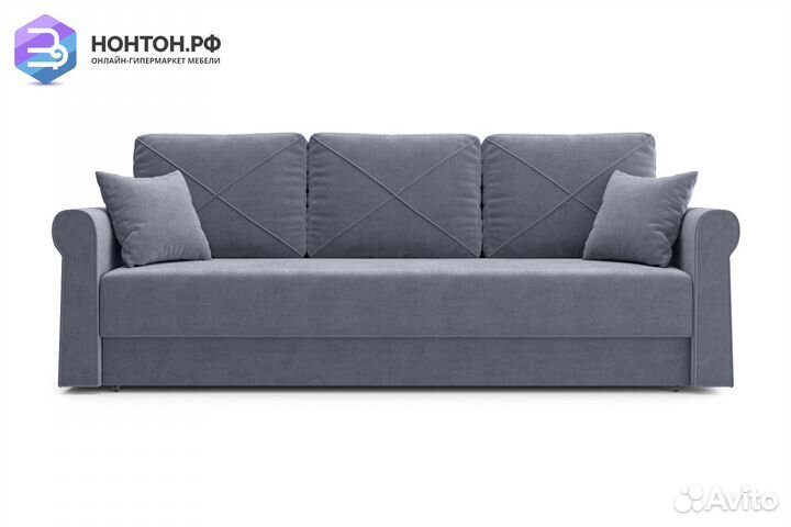 Диван еврокнижка Лира 3-х местный темно-серый