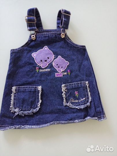 Джинсовые комбинезоны на девочку 6-8 месяцев