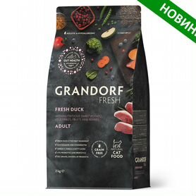 Корм Grandorf Fresh для кошек, утка с бататом, 2кг