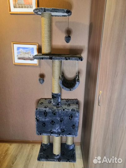 Большой домик с когтеточками 4 этажа Новый