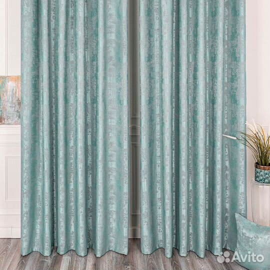 Шторы мрамор Зарина бирюза