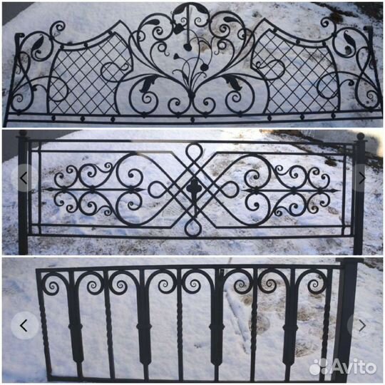 Кованые изделия. Оградки, кресты, лавочки и др