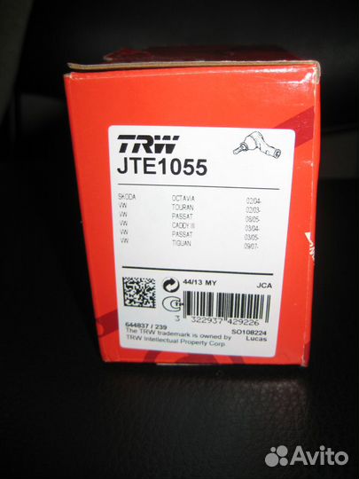 Наконечник рулевой тяги TRW/JTE 1055 для skoda, VW