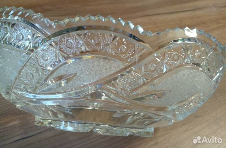 Хрустальная ваза салатник (ладья) Хрусталь СССР