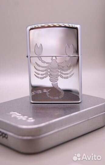Zippo Scorpion (Редкий) high polish chrome