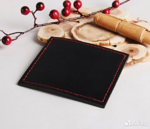 Футляр для карточек russian HandMade кожа чёрный