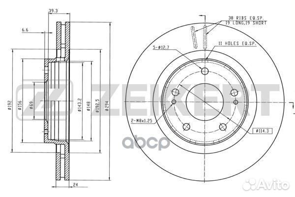 Диск торм. перед. Citroen C-Crosser 07- Mitsub