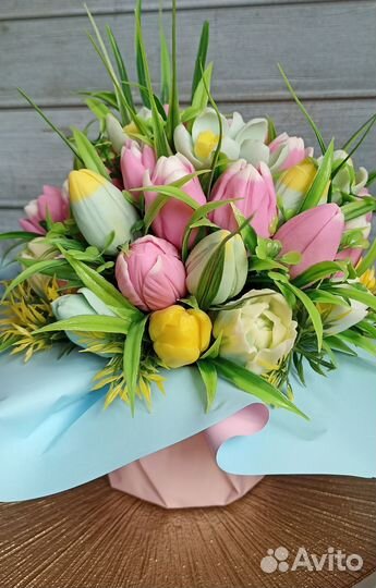 Тюльпаны из мыла, подарки из мыла