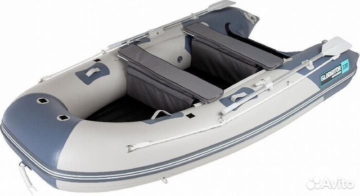 Надувная лодка gladiator E330PRO светло/темносерый