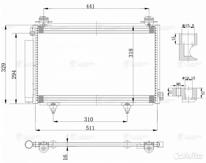 Радиатор кондиционера Тойота Витц 99