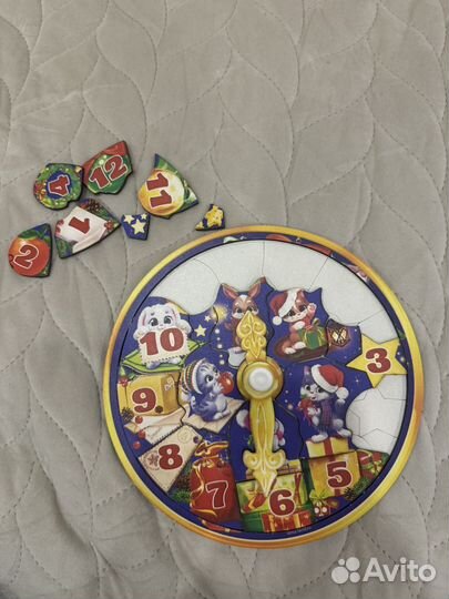 Детский пазл в виде часов