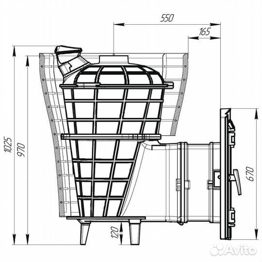 Печь дровяная атмосфера V сетка нержавейка
