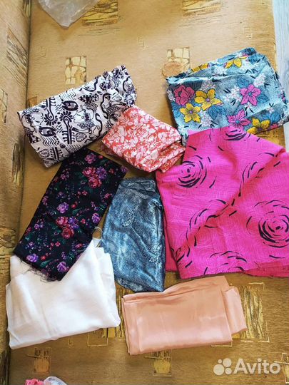 Отрезы тканей + вафельные полотенца