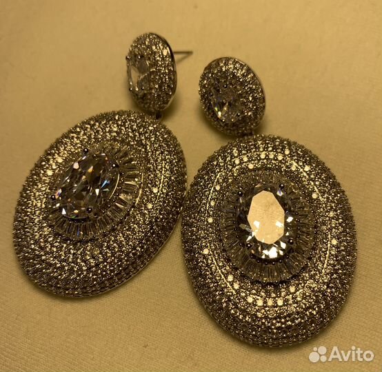 Серьги вечерние с камнями