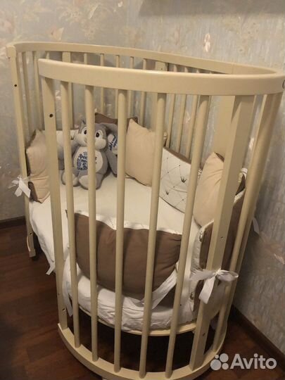 Детская кроватка Бук(Premium) с маятником 8в1