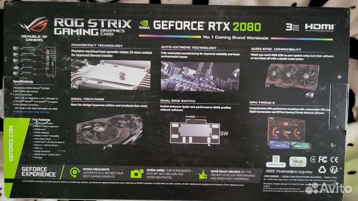 Видеокарта RTX Asus Rog Strix 2080