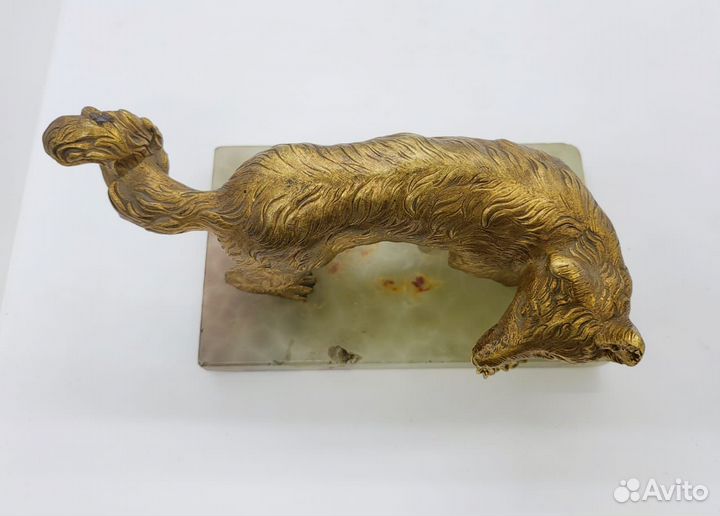 Статуэтка Лиса 19 век бронза Европа камень