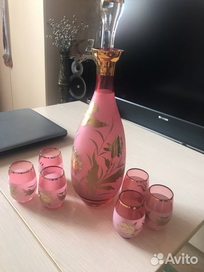 Графин с рюмками богемия