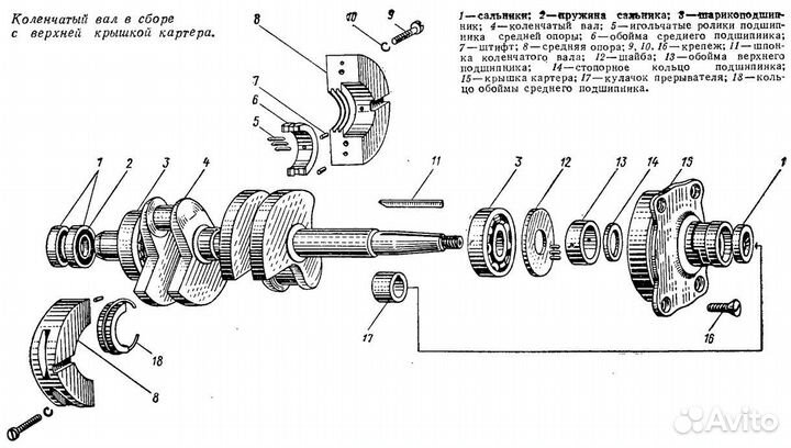 Коленвал Yamaha (Ямаха) и аналоги 60 л.с 2 такта