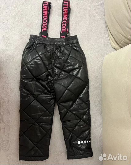 Брюки демисезонные на лямках 92 для девочек