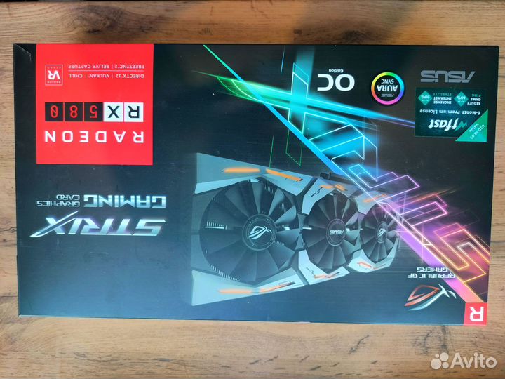Видеокарта ROG-strix-rx580 8gb asus
