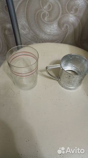 Подстаканник и стакан эпохи СССР Винтаж