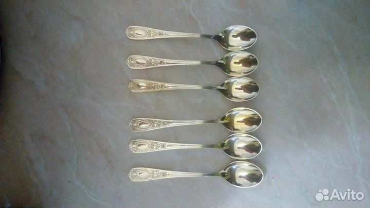 Ложки чайные мельхиоровые с позолотой СССР