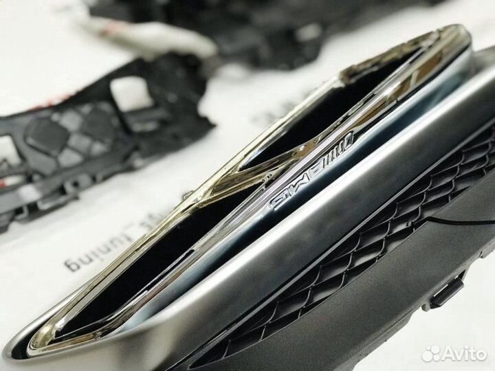 Диффузор E-class W212 мат c Chrome насадками E63s