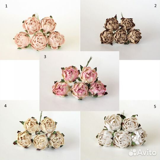 Тайские цветы для скрапбукинга ранункулюсы