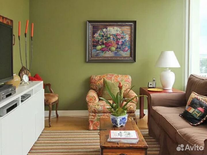 Картина маслом на холсте цветы осень 40х50