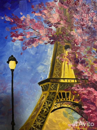 Картина маслом Эйфелева башня 30*40