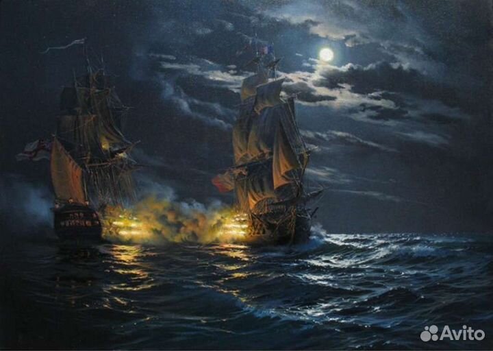 Картины маслом на холсте большие Парусники море