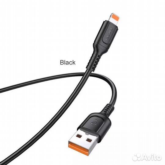 Кабель kakusiga KSC-805 lightning 2.4A Black