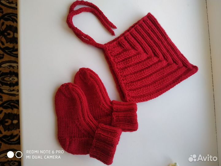 Шапка эльфик комплект с носочками