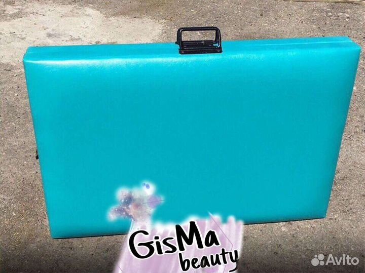 Кушетка косметологическая железная ручка голубая