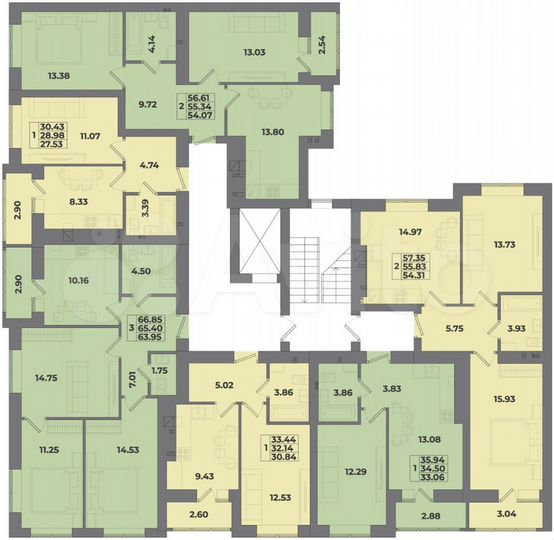 3-к. квартира, 66,9 м², 2/10 эт.