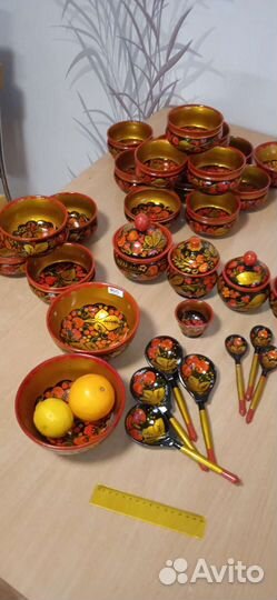 Посуда хохлома дерево