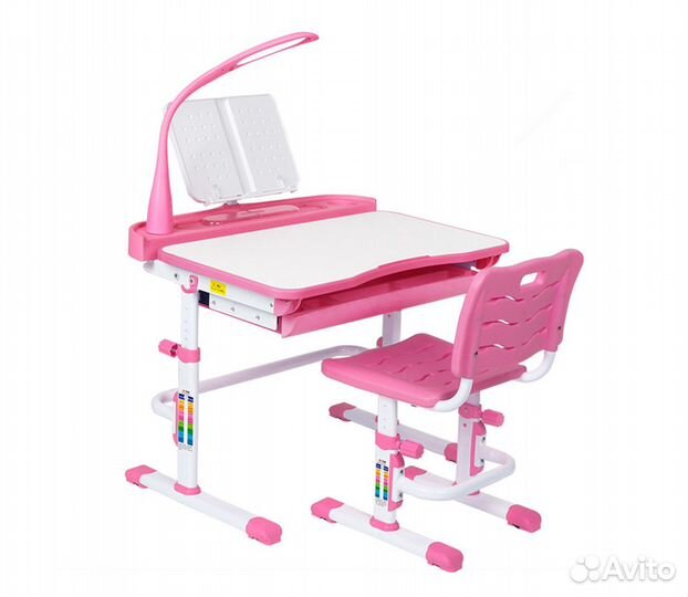 Растущая парта + Стул +LED лампа +Подставка книг