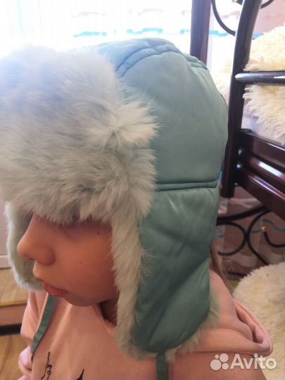 Шапка зимняя натуральный мех состояние новой