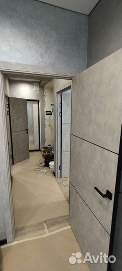 Двери межкомнатные(серый бетон)и дикоративка