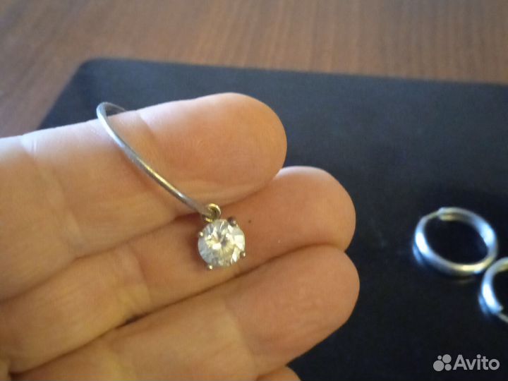 Серьги кольца серебро