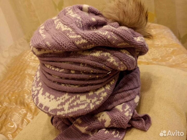 Кепка с шарфом