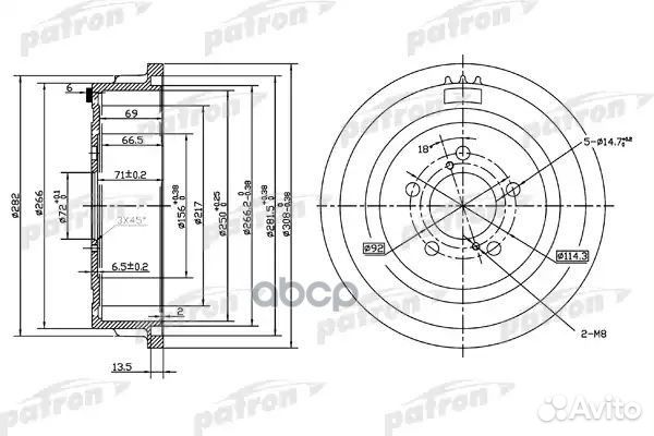 Барабан тормозной chrysler/dodge voyager/caravan