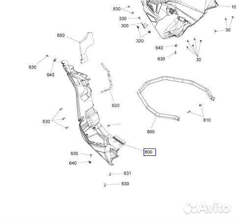 502008112 Панель левая BRP Lynx Radien