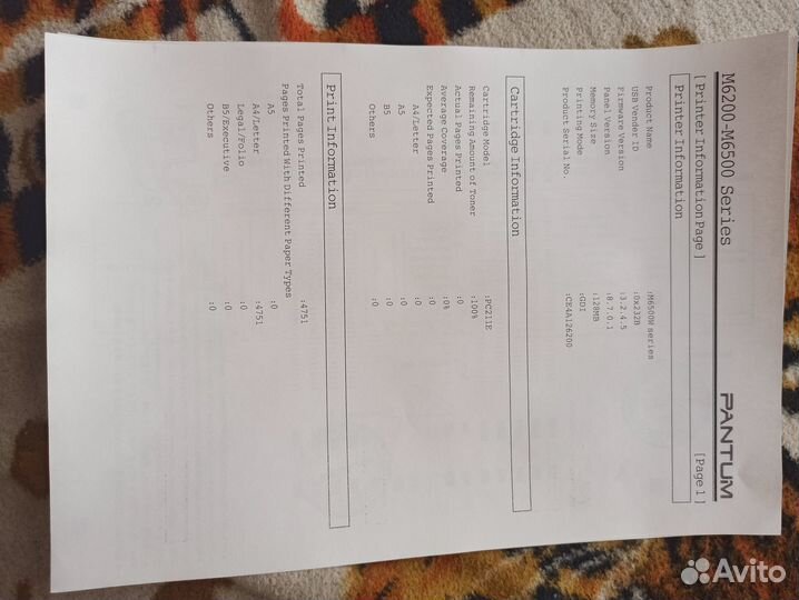 Принтер лазерный pantum m6500w