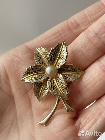 Брошь цветок винтажная из Европы арт. Б1675