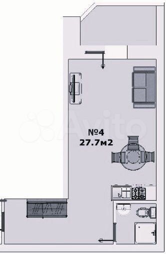 Квартира-студия, 27 м², 1/10 эт.