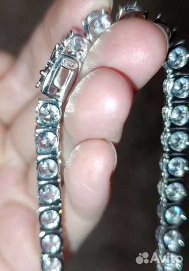 Ожерелье серебро 925 пробы с цирконами 6.5 мм