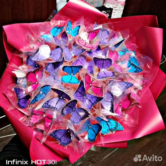 Букет из бабочек ламинированные